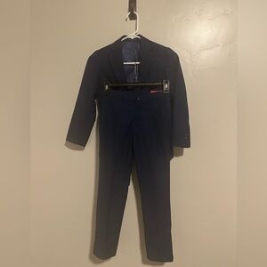 Boys size 10 suit coat and pants, navy blue